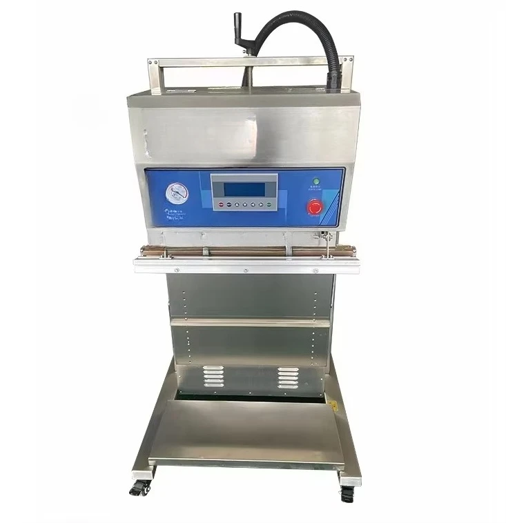 الفولاذ المقاوم للصدأ شفط خارجي عمودي الأرز الدجاج والبط والأسماك آلة تغليف فراغ الغذاء آلة ختم فراغ