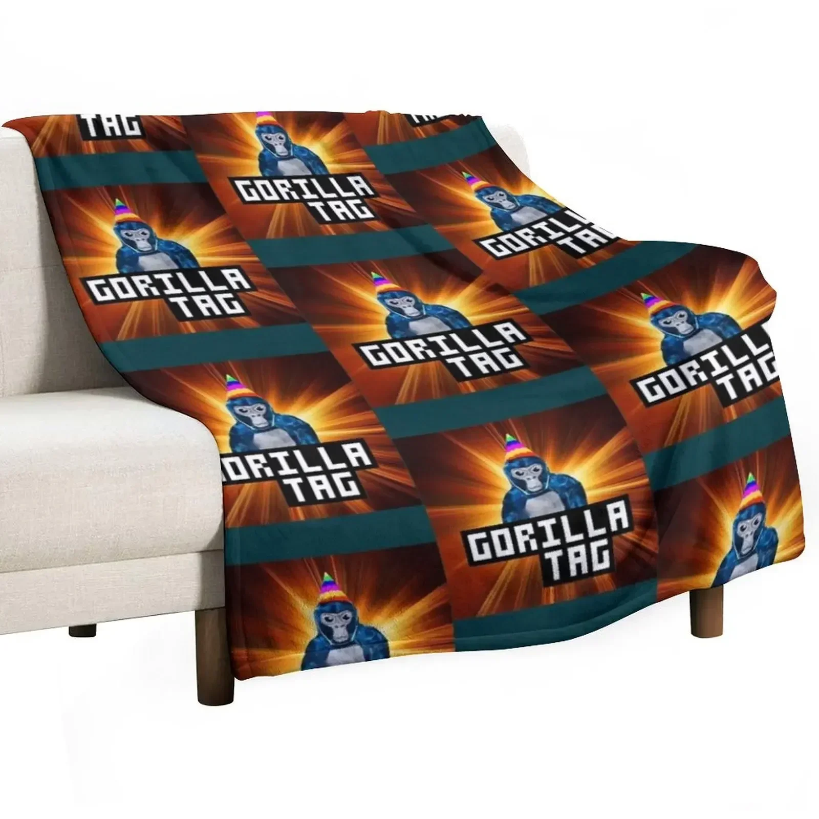 

Gorilla Tag Birthday Fire Throw Blanket Beach Tourist Blankets