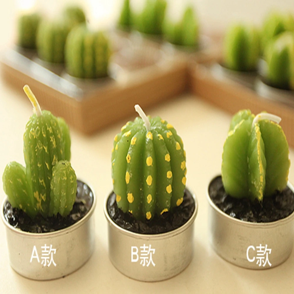 Decoration Miniature Candles Garden A Rare Cactus Plant Simulation Candle Wedding Decoration Holiday Decorations B1 Birthday