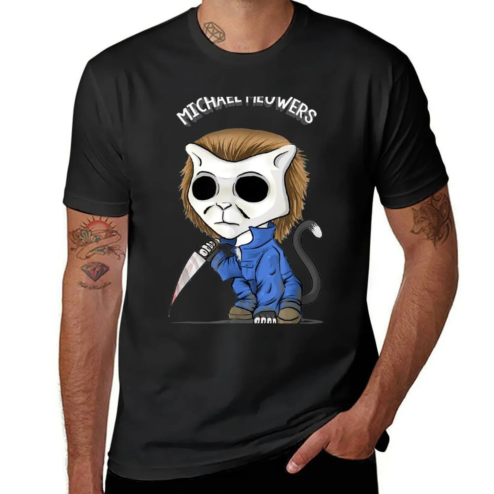 

Michael Ers / Halloween Cat T-Shirt plus size tops kawaii clothes mens clothes