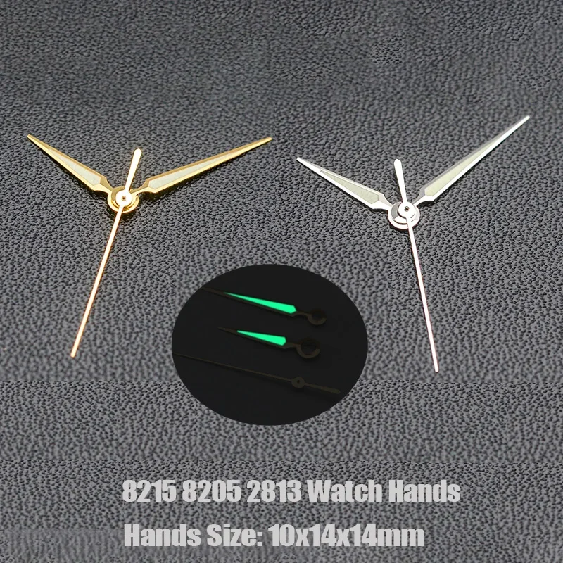 Miyota 8215 Silver Gold Hands For Watches Green Luminous Hands Fit For 8215 8205 2813 Watch Movement Pointer Spare Parts