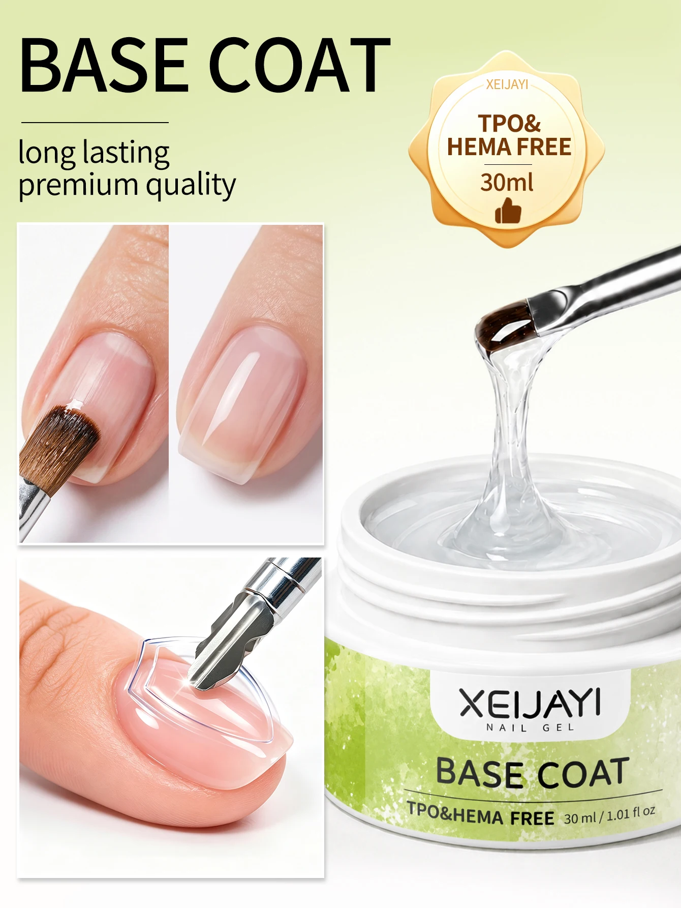 1Pc 30Ml Base Gel Base Coat Shine Finish and Soak Off LED Nail Lamp Perfect Nail Art Design