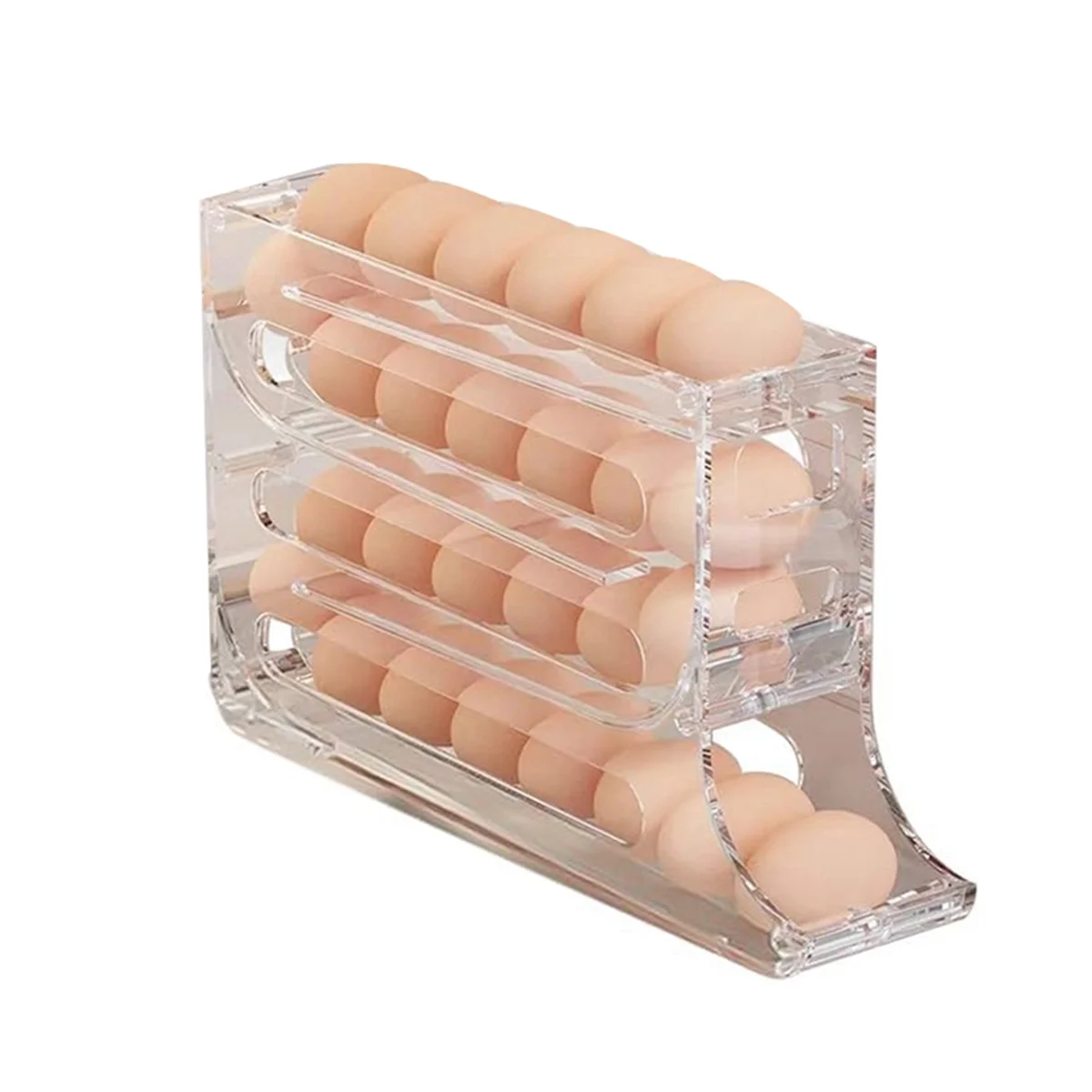 

2Pcs 4 Tiers Egg Holder for Fridge, Automatic Scrolling Dispenser Egg Rack Holder, Storage 30 Egg for Fridge, KitchenJAS
