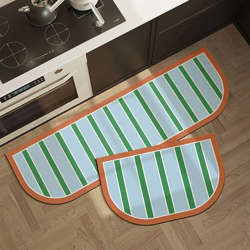 المطبخ السجاد Ins مخطط شريط طويل عداء عدم الانزلاق الكلمة حصيرة النفط واقية مقاوم للماء المطبخ البساط ديكور المنزل Alfombra Cocina