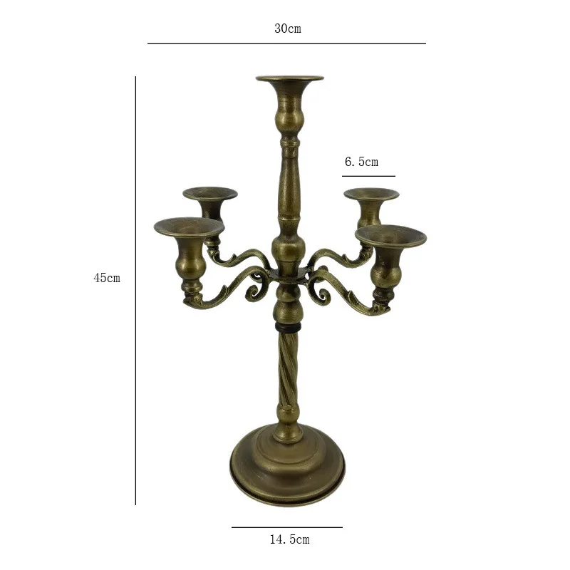 Factory Direct Compatible with Iron Candlestick Threaded Rod Five-head Candlestick Holder Atmosphere Arrangement Candle Cup