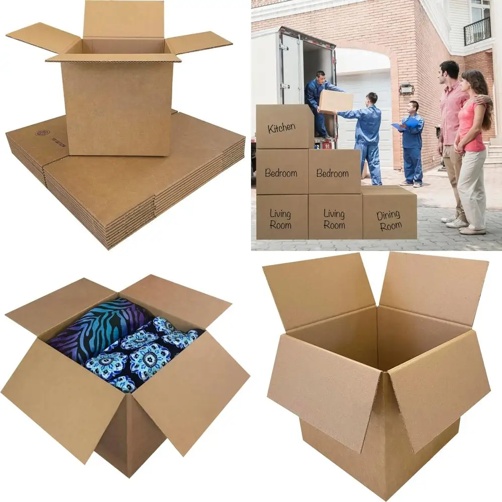 

Прочные гофрированные коробки для переезда, 275 фунтов, 18x18x18 дюймов, упаковка из 10 штук