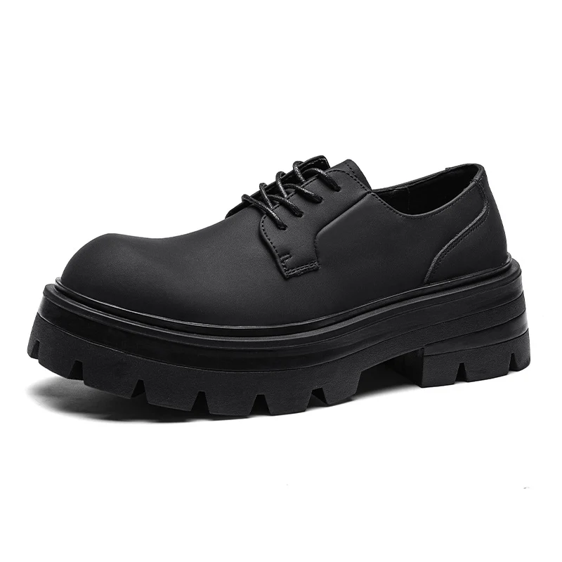 

New minimalist, fashionable and versatile men's shoes, British casual leather shoes, comfortable derby shoes for motorcycles