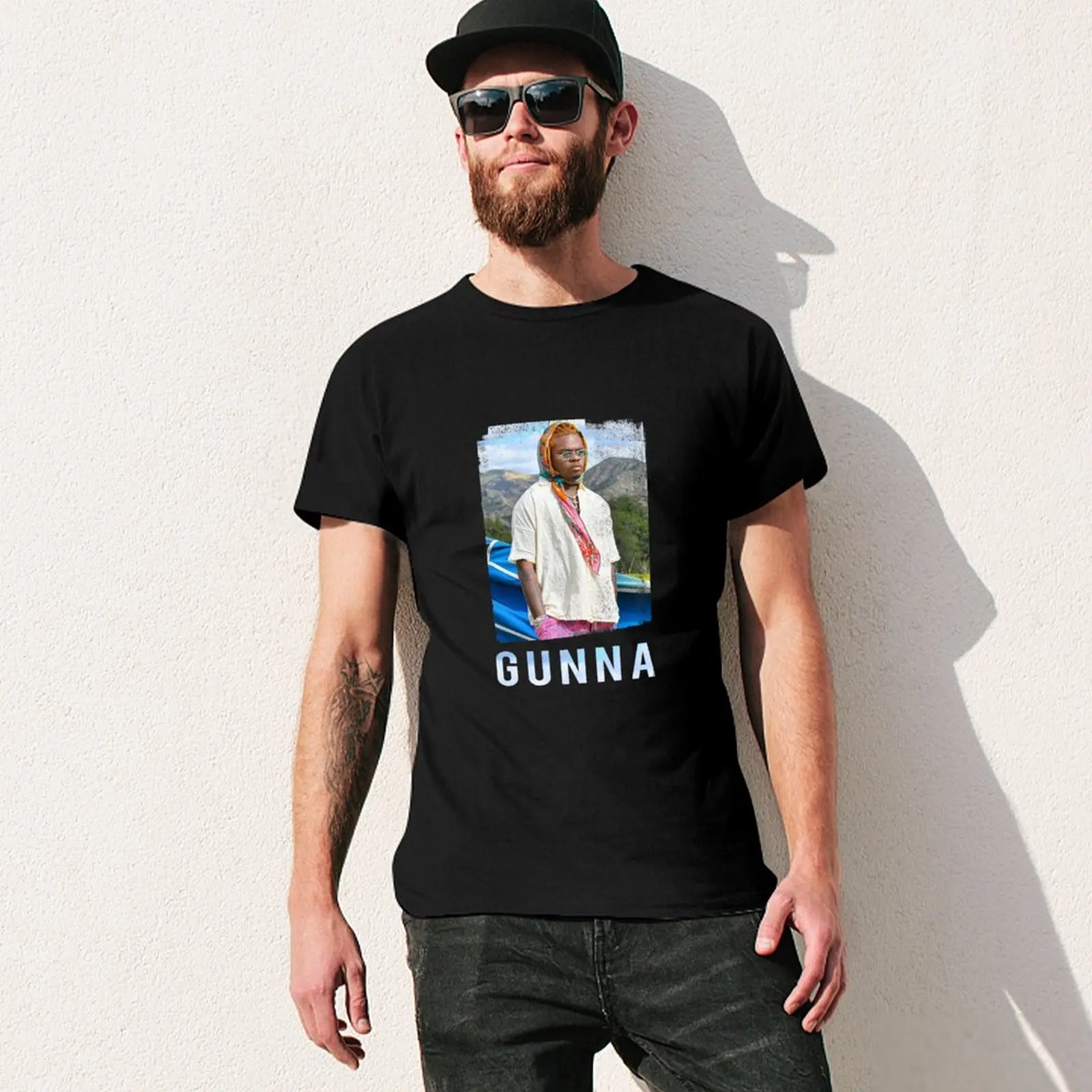 Gunna Skybox T-Shirt croswit koszulka męska Spersonalizowana koszulka zwykła czarna koszulka męska