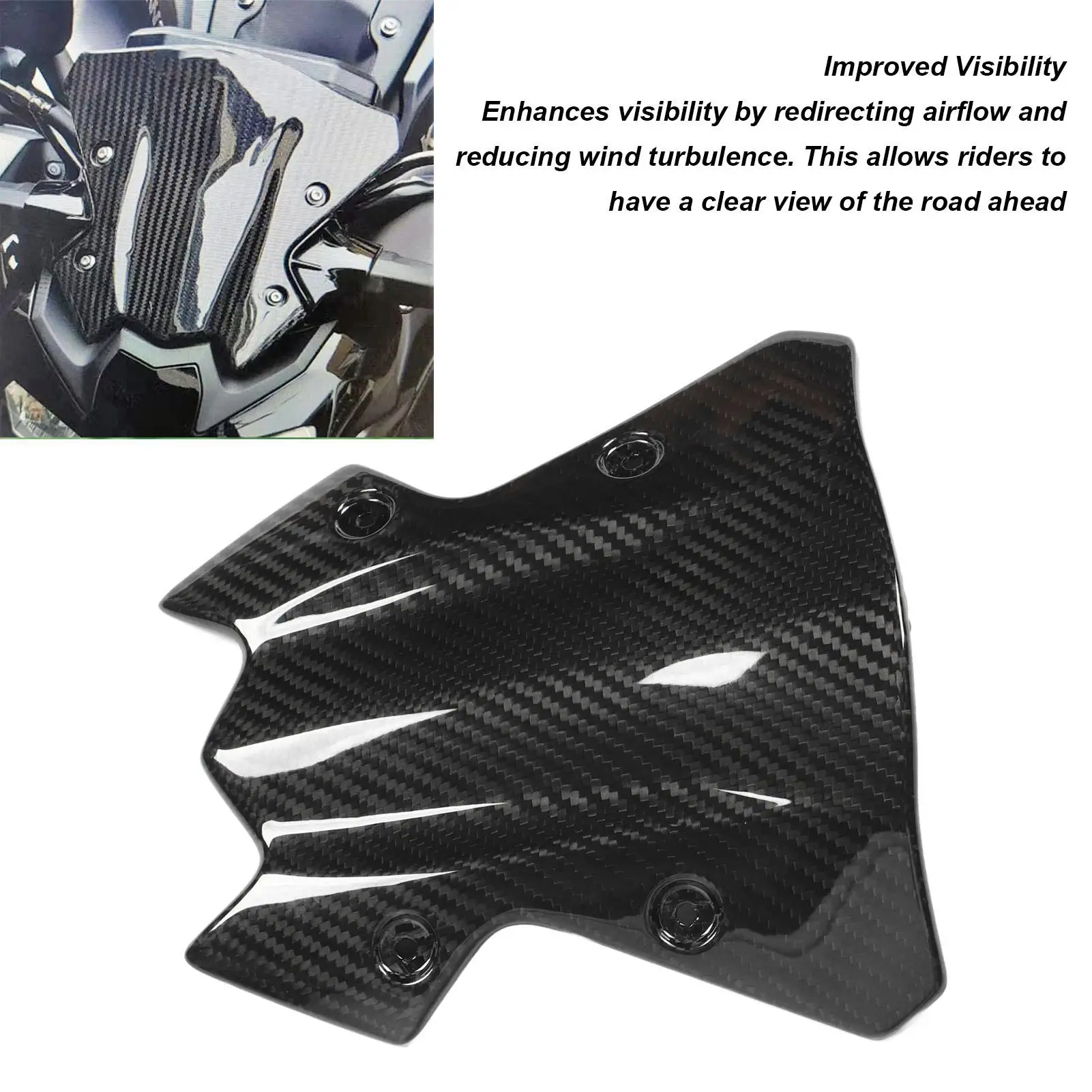 Motorbike Wind Deflector Carbon Fiber Protective High Toughness Easy Installation Motorcycle Windshield for z900 2020 To 2023