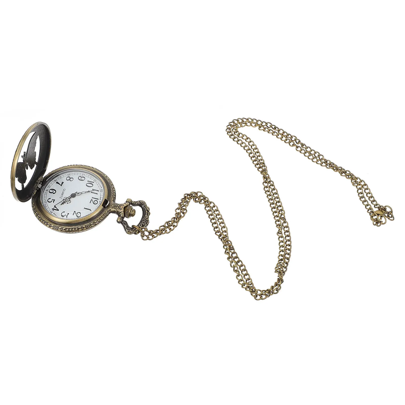 

Ladies Vintage Flower Series Metal Hollow Quartz Pocket Watch Lightweight Portable Retro Pocket Watch for Banquet Fashion