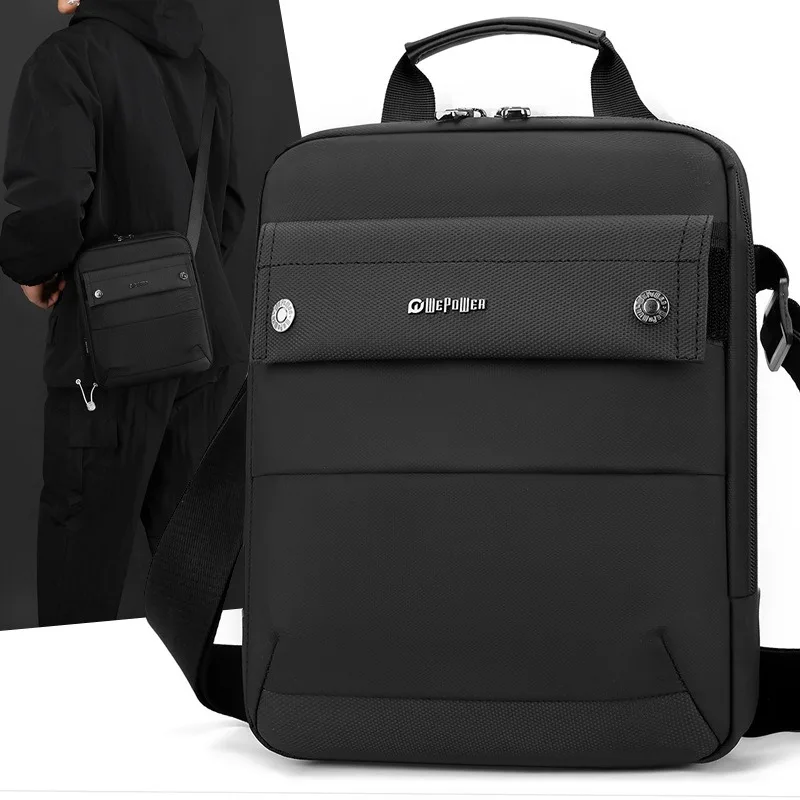

New men's hand-held shoulder bag - large capacity crossbody men's bag - business travel waterproof crossbody bag