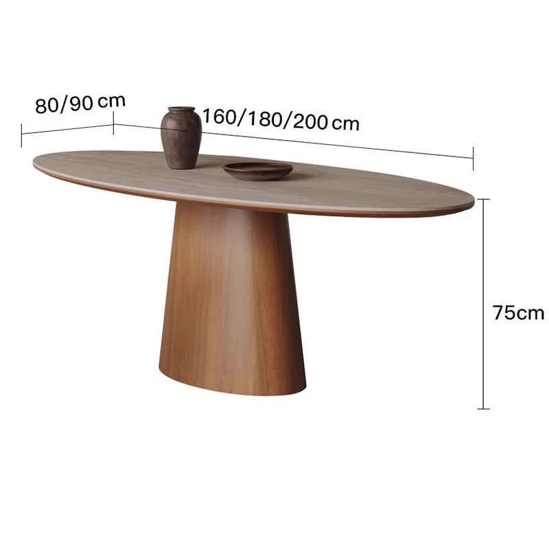 طاولة طعام إيطالية حديثة طاولة طعام خشبية منزلية بيضاوية تصميم مريح فاخر Salle A Manger طاولة كاملة وأثاث كرسي