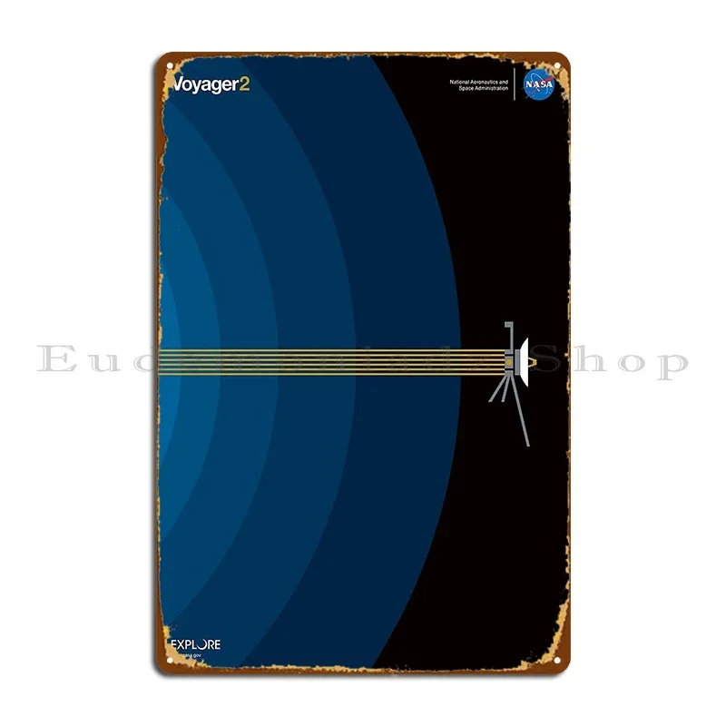 Voyager 2 Retro Vintage Space Poster Visions Of The Future Metal Sign Cinema Plaques Rusty Printing Home Tin Sign Poster
