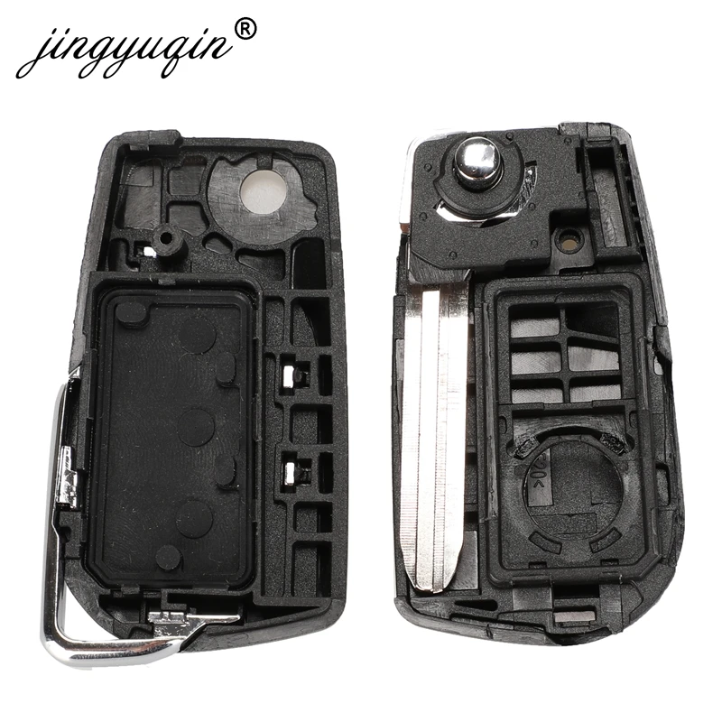 Jinyuqin 10 Uds VA2 Toy48 Toy43, carcasa plegable para llave remota para Toyota Camry Levin Reiz Highlander Corolla, carcasa para llave con botón 2/3