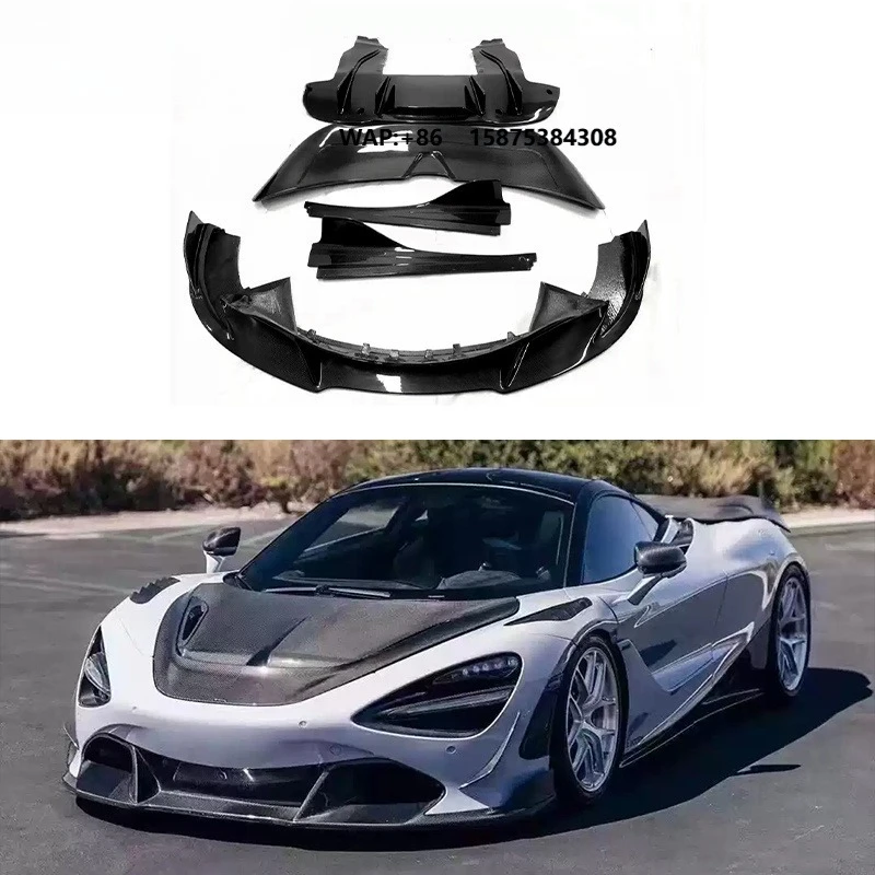 V Style Body Kit for 720S Bodykit Dry Carbon Fiber Front Lip Side Skirts Diffuser Spoiler Aerodynamic Performance Kit