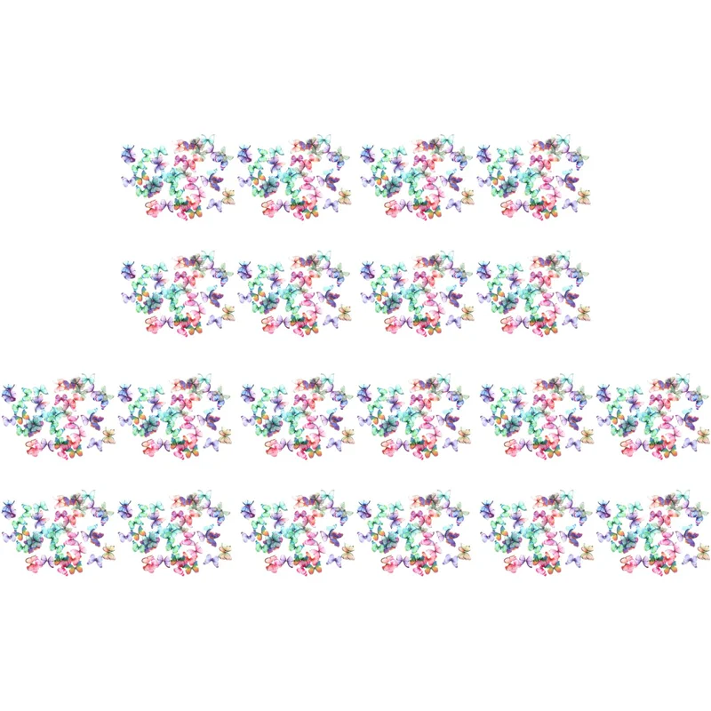 

A03F-1000Pcs Gradient Color Organza Fabric Butterfly Appliques 38Mm Translucent Chiffon Butterfly For Party Decor