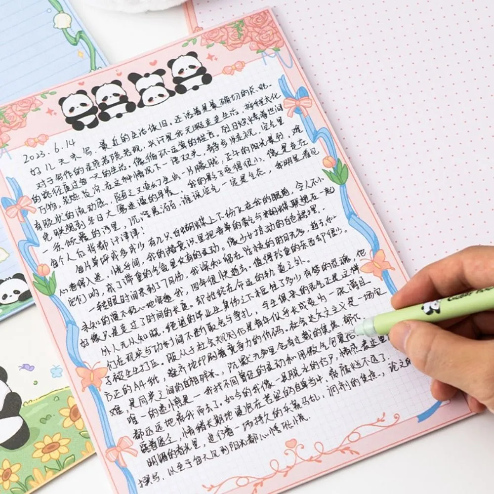 Cute B5 Cartoon Memo Pad Rabbit Pandan Sticky Notes Morandi Flower Planner Stickers Office Supplies