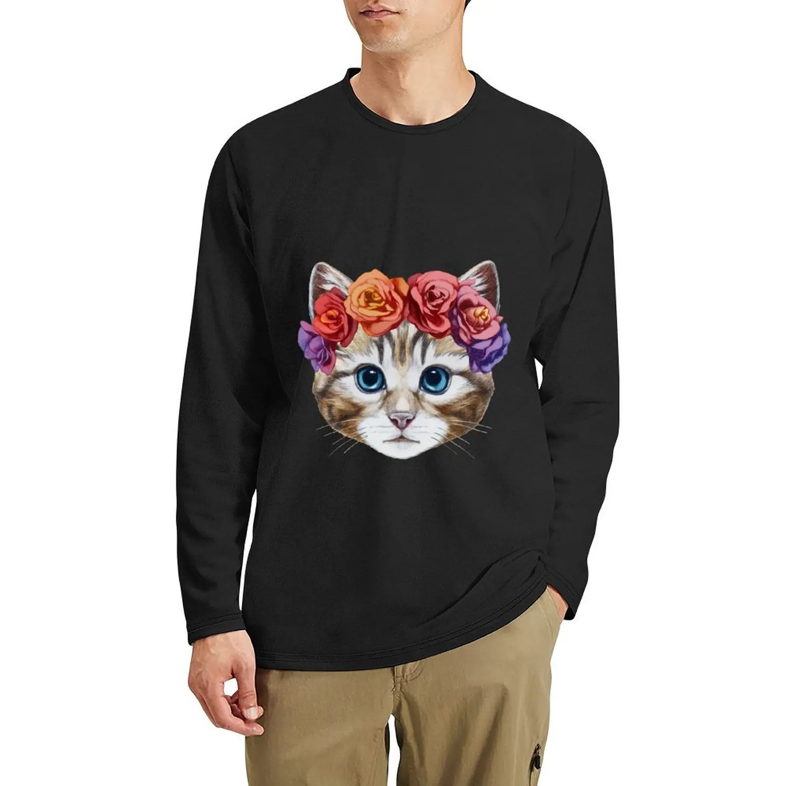 

Kitten Long T-Shirt custom t shirts design your own graphic t shirt funny t shirts quick drying t-shirt tshirts for men
