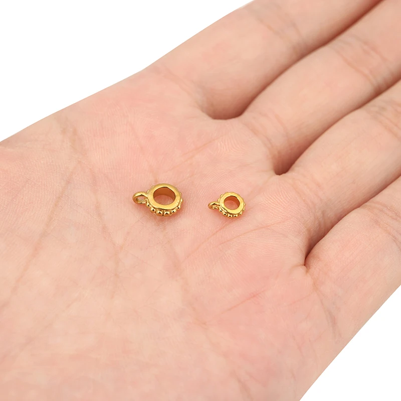 10pcs PVD Never Fade Stainless Steel Necklace Pendants Clasps Connectors  6mm 8mm Pinch Clip Bail Charm Beads For Jewelry Making image 3
