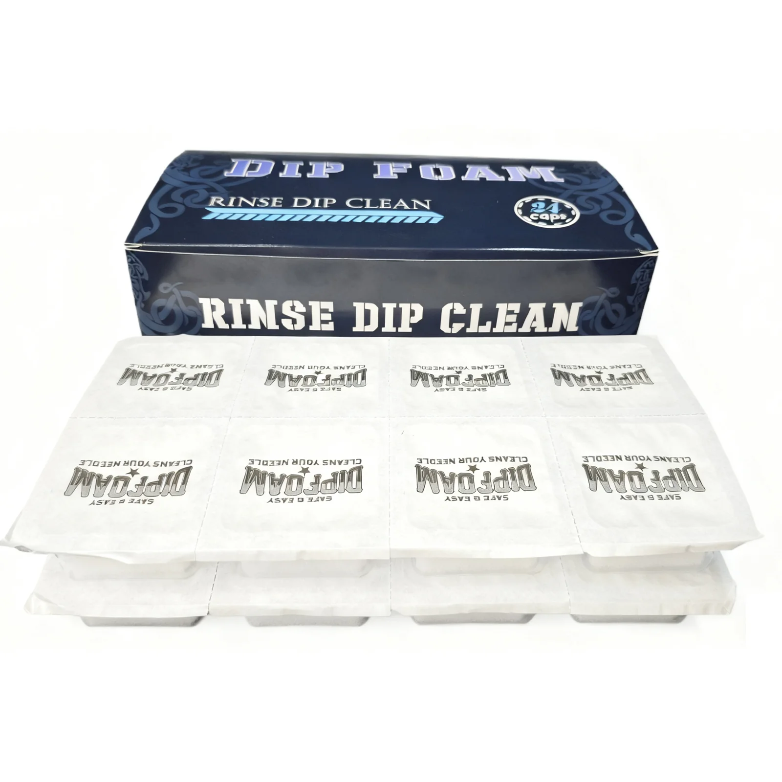 24PCS POSEIDON Tattoo Dip Foam Sponge Caps Disposable Tattoo Dip For Cleaning Tattoo Needle Tattoo Accessories