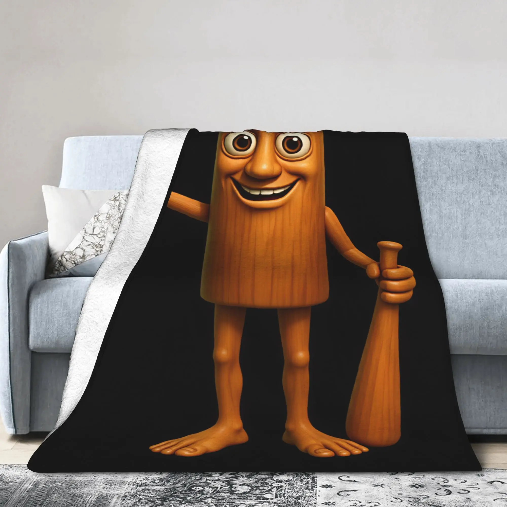 Cozy Bedding Throws Camping Tung Waving Hand Holding Blanket  Flannel Bedspread For Couch Chair Funny Sofa Bed Cover