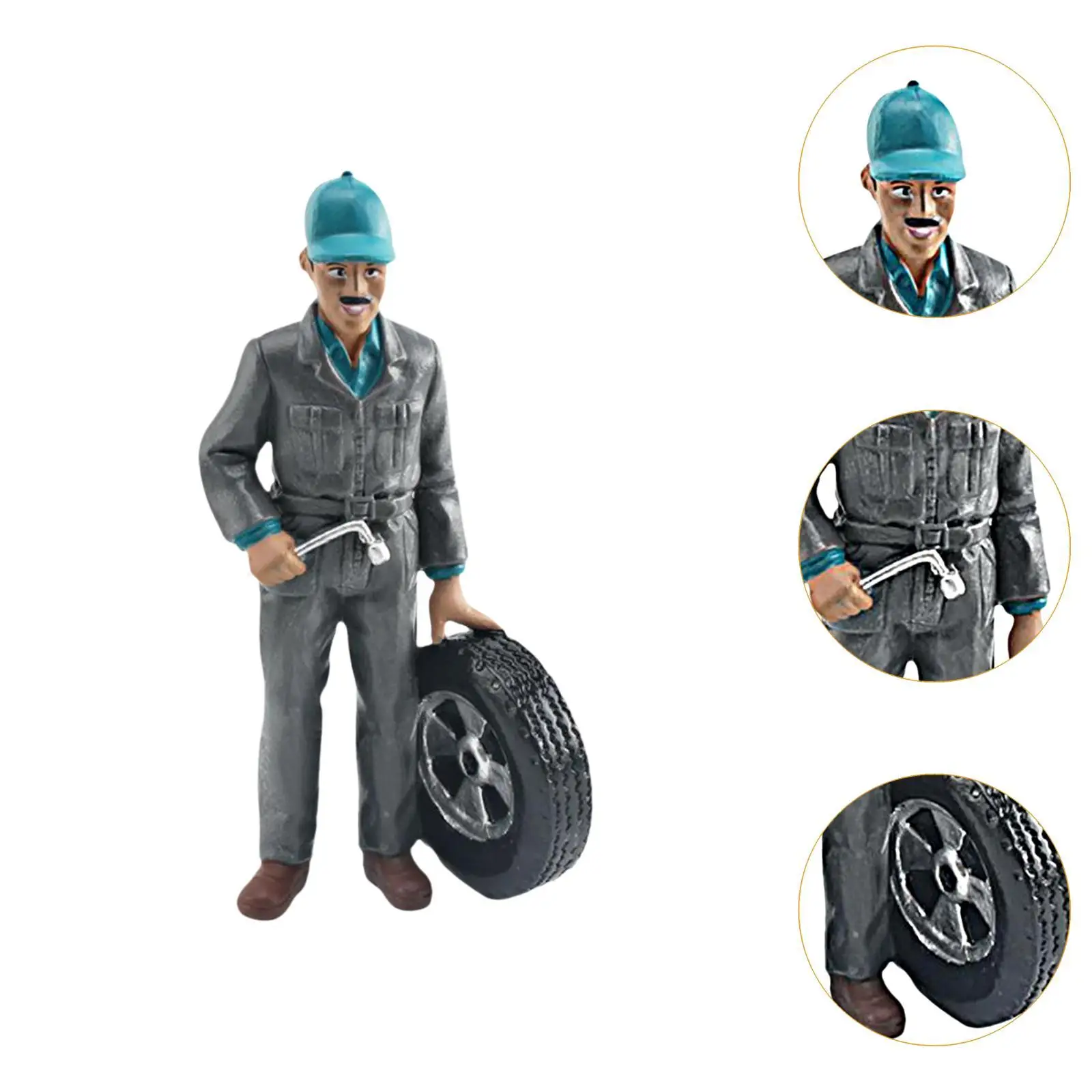 2 estatuetas de personagens em miniatura para decoração de mesa e paisagem