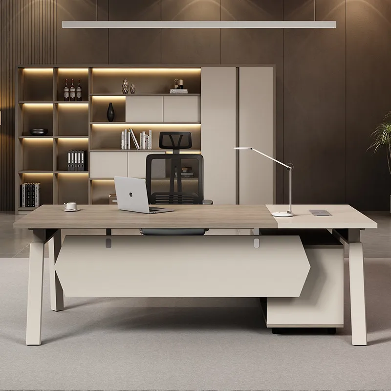 

fashion Large size office desk professional room decor beauty wooden clear office desk accent meuble bureau ornaments home decor