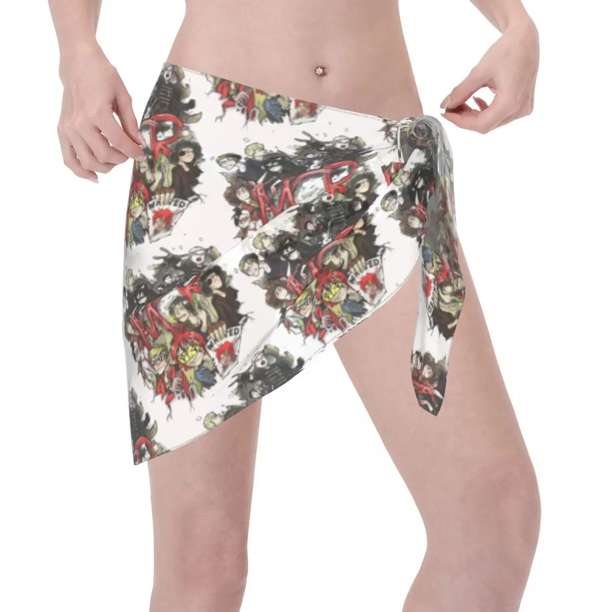 مخصص بلدي C-الكايمية الرومانسية النساء قصيرة Sarongs الشاطئ التفاف ثلاثية الأبعاد طباعة لملابس السباحة بيكيني للشاطئ التفاف فساتين ملابس السباحة التستر