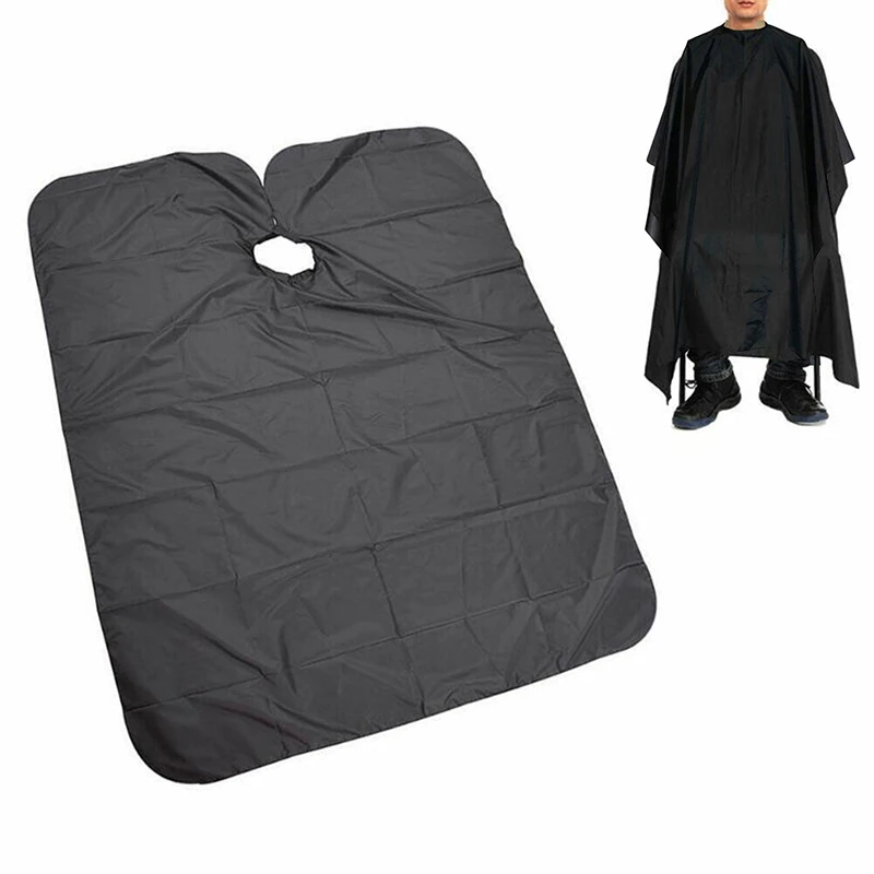 1pc Adult Hairdressing Cape Gown Hair Salon Cover Grooming Apron Unisex Black Cloak