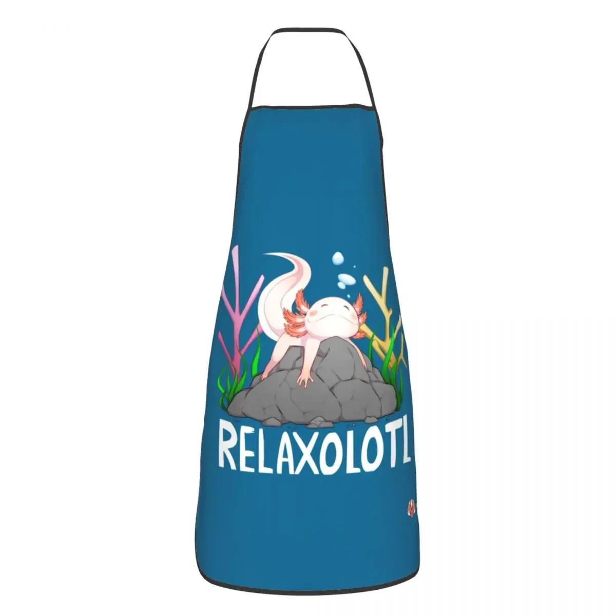 Custom Bib Relaxolotl Axolotl On A Rock Apron for Men Women Unisex Adult Chef Cooking Kitchen Salamander Tablier Cuisine Baking