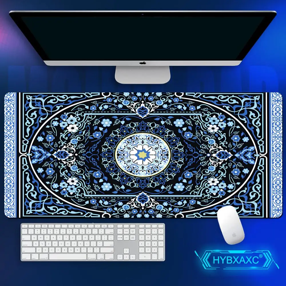 

Blue Persian Carpet Office Supplies Rubber Non Slip Keyboard Desk Mat Persian Texture Desktop Gadget Gaming Mouse Pad HYBXAXC