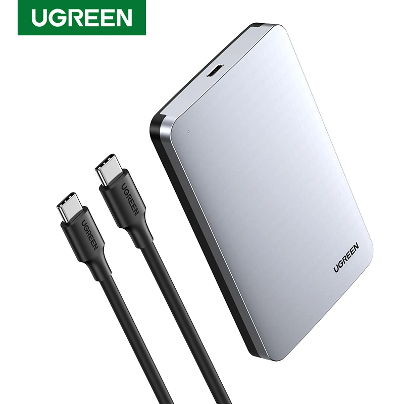 Ugreen hdd caso 2.5 6gbps sata para usb c 3.1 gen 2 disco rígido externo caixa de alumínio caso hd para sata disco rígido ssd hdd gabinete