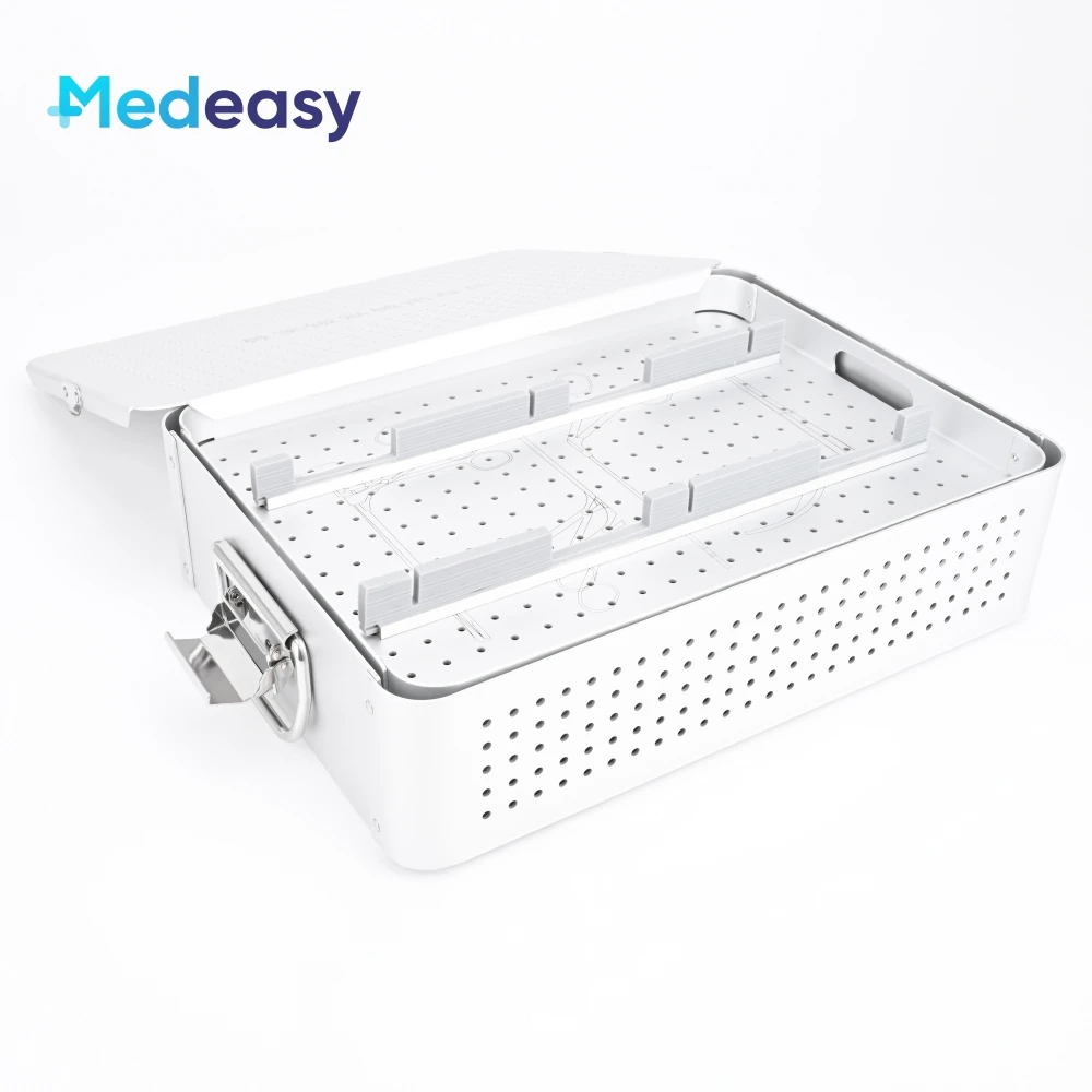 Aluminum Sinuscope Instruments Sterilization Box Container Three Layers Tray Surgical Sterilize Disinfection Box