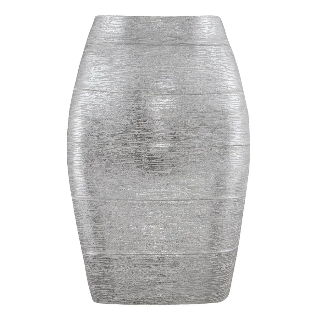 

Elegant Bronzing Bandage Skirt for Women Sexy Hip Fashion European American Style Hot Selling on