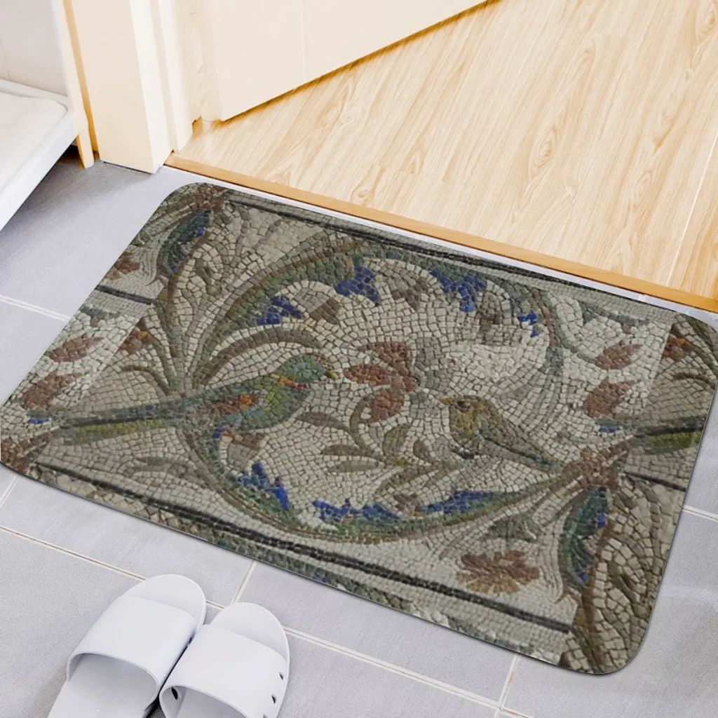 

Roman paving - 4 A Bath Mat Set Modern Art Textured Pattern Home Carpet Bathroom Decor Floor Rugs Toilet