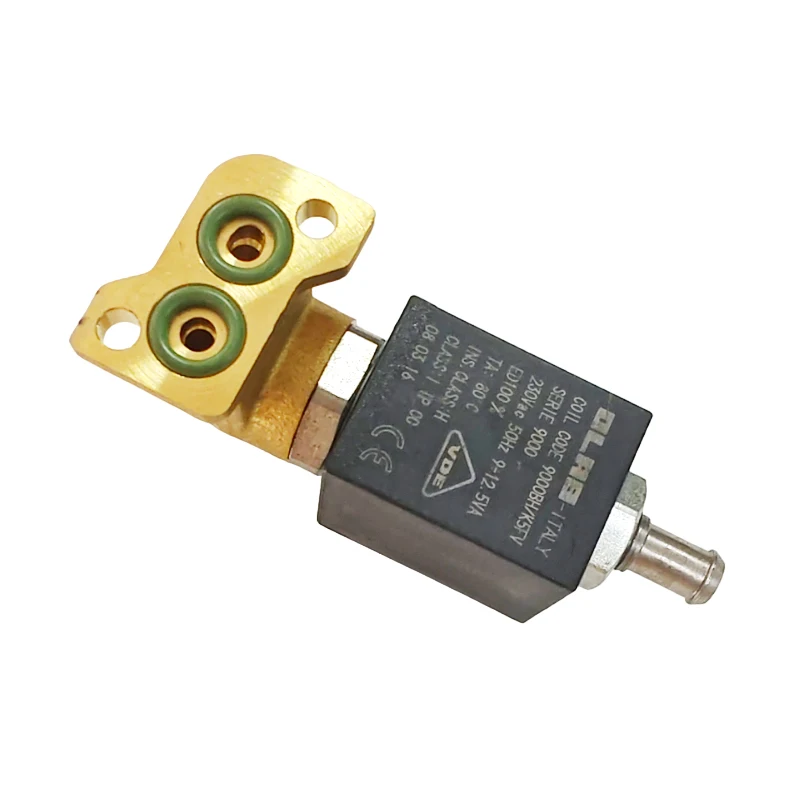 

3-ходовой электрический латунный электромагнитный клапан нормально закрытого типа для кофемашины паровая горячая вода 9000BH AC230V 2-позиционный