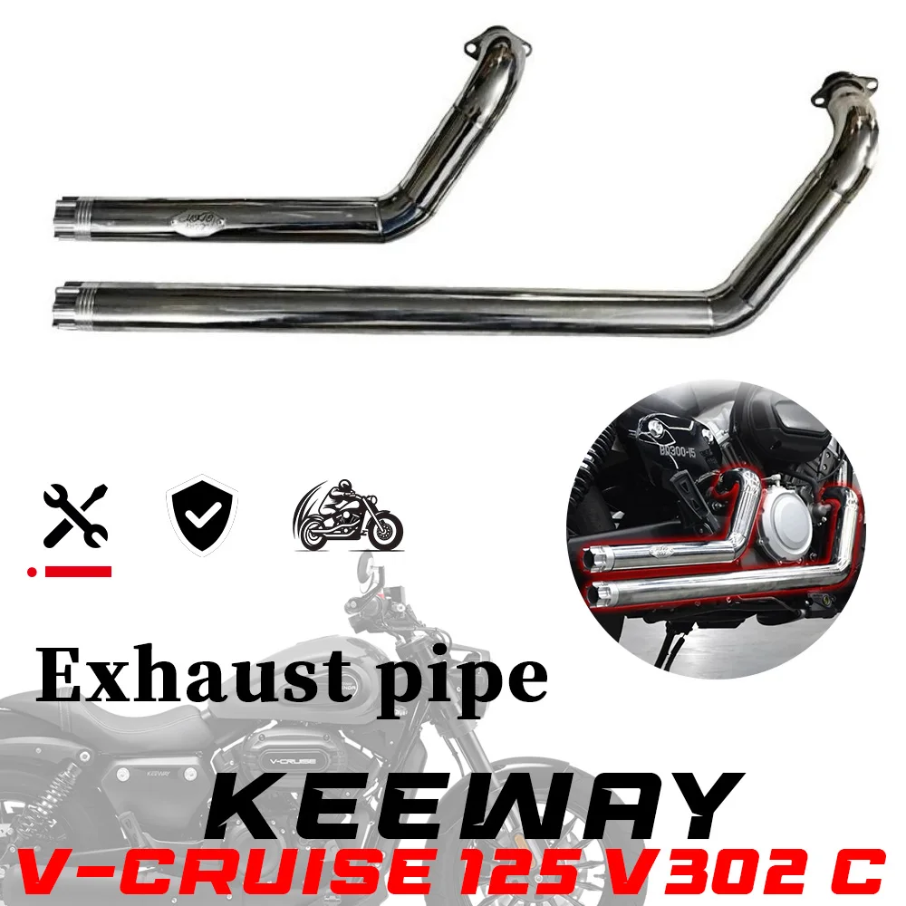 

Brass nozzle retro exhaust pipe KEEWAY V-CRUISE 125 V302C the right side has a deep and resonant sound 125v-cruise v302c