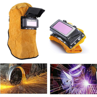 1Pc Welding Mask Solar Auto Darkening Filter Lens Welder Cow Leather Welding Helmet Mask Hood Cap For Welding Protection