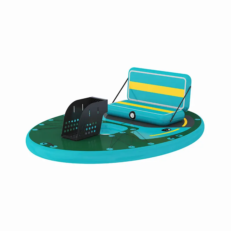 2.7M Professional Round Drop Stitch Dock Sup Durable Double Seat Inflatable Fishing Boat With Motor Bracket