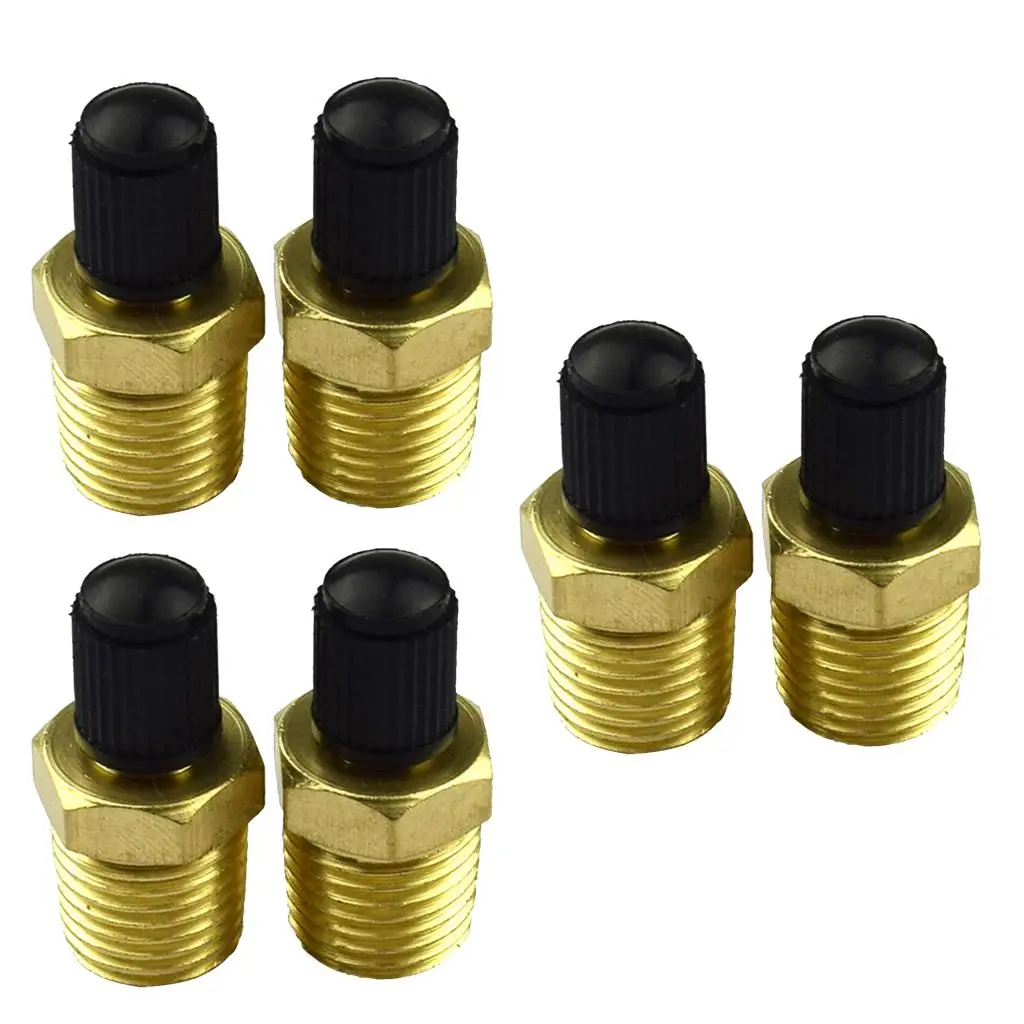 6pcs 1/4 NPT MPT Solid Brass Air Compressor Tank Fill Valve for