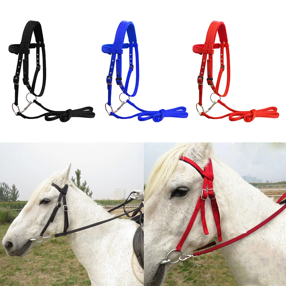 Horse Rein Harness Headstalls Removable Snaffle 20 Mm PP Webbing Equestrian Gear for Outdoor Riding Training LT5000 Dropship