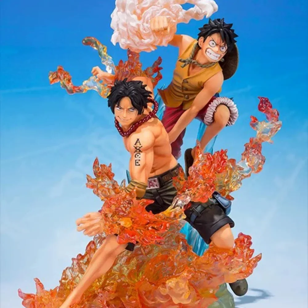 

Цельная фигурка модели zero brother's fetters, Ace, Luffy, Bandai, reprint spot 19 см аниме фигурка солдата готовый продукт