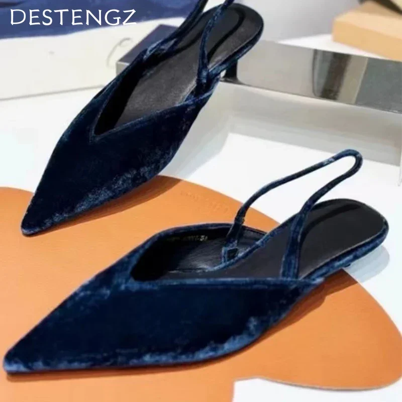 Pointed Toe Suede Women Shoes Sexy Autumn Fashion Heels Shoes Woman Trend Designer Sandals Pumps Elegant Female Zapatos