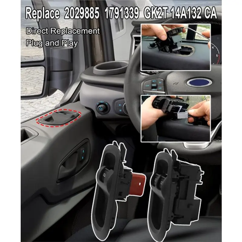 [HOT!A34R】 Car Window Switch Replacement Set GK2T-14A132-CA BK2T-14529-AB 029885 1791339 For Ford Transit 2014-2019 Models 1Set