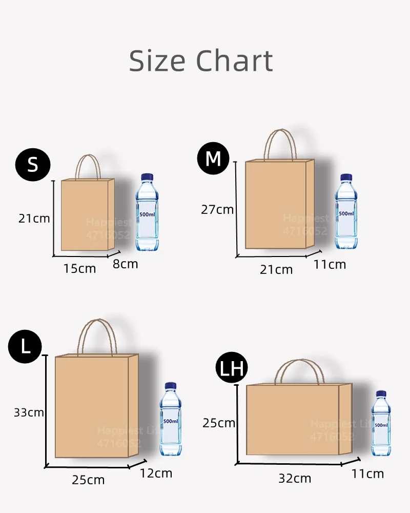 10/30/50pcs/lot Small Gift Bag Baking Bag Takeaway Paper Bag Shopping Clothing Bag Kraft Paper Bag with handle