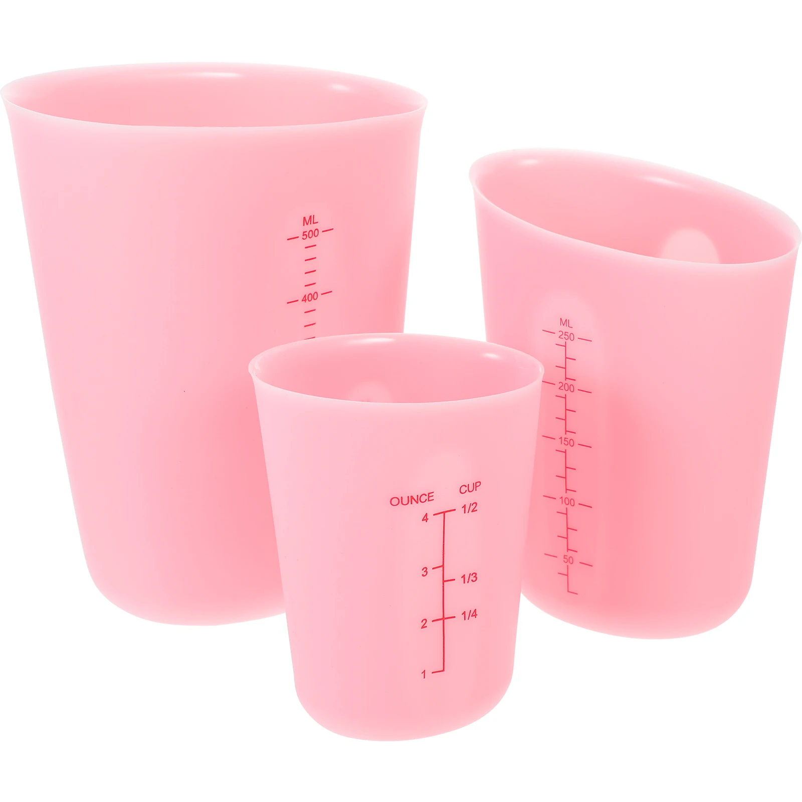 

3pcs Graduated Measuring Cups 125ml 250ml 500ml Silicone Mixing Pouring Containers DIY Craft Jewelry Accessories