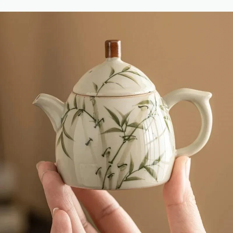 

Hand-painted Leaf Ceramic Teapot Set Tea Maker Pot Teapot Household Tea Set Supplies