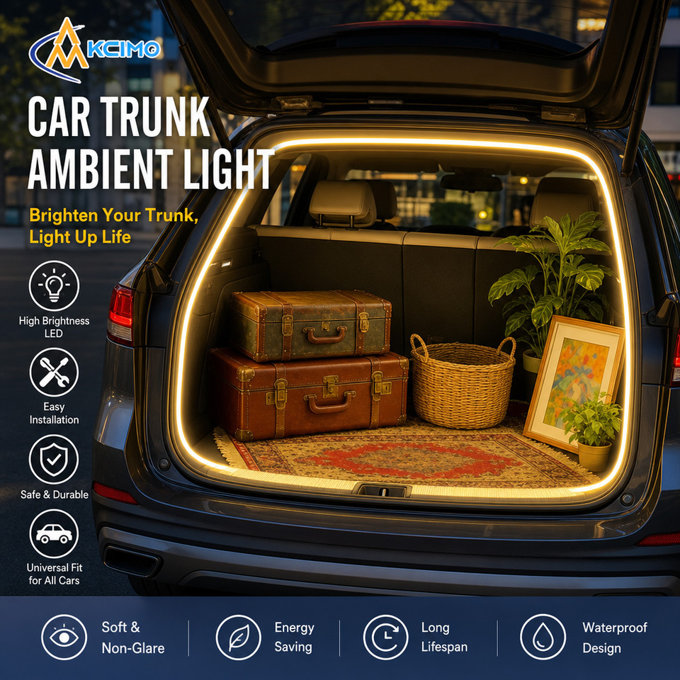  Flexible Car Rear Trunk LED Ambient Light Strip Auto Tailgate Interior Atmosphere Lamp Bar Outdoor Camping For Trunk Lighting 