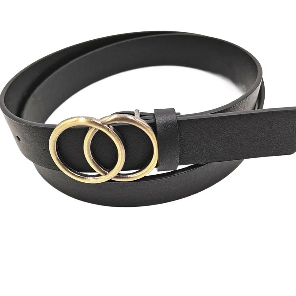 Ceinture en cuir PU imprimé léopard pour hommes et femmes, ceinture à double anneau, sangle de taille, robe en jean, simple