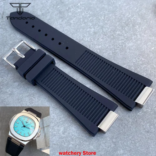 Correa de goma para reloj Nautilus, caja de reloj automático de 40mm, movimiento NH35 NH36, piezas de repuesto para reloj de pulsera, 20mm